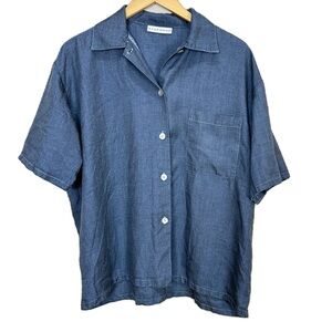 Bryn Walker Blue Chambray Button Down Top Blouse Denim‎ Women’s Sz Small